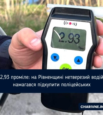 2,93 проміле: на Рівненщині нетверезий водій намагався підкупити поліцейських