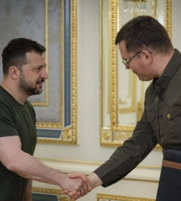 У Києві Зеленський зустрівся із новопризначений міністром оборони Литви у межах його першого закордонного візиту