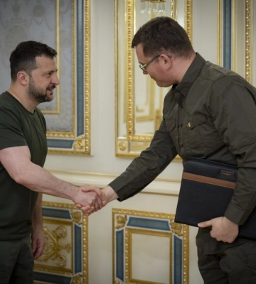 У Києві Зеленський зустрівся із новопризначений міністром оборони Литви у межах його першого закордонного візиту
