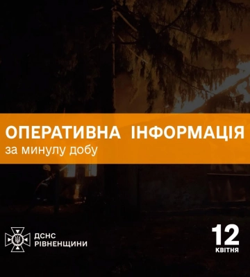 Минулої доби рятувальники Рівненщини ліквідували 8 пожеж та 9 разів надавали допомогу населенню