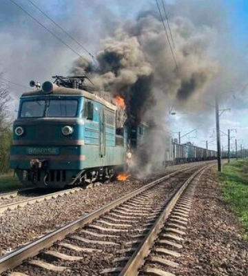 На Черкащині горів електропоїзд, - ДСНС. ФОТО