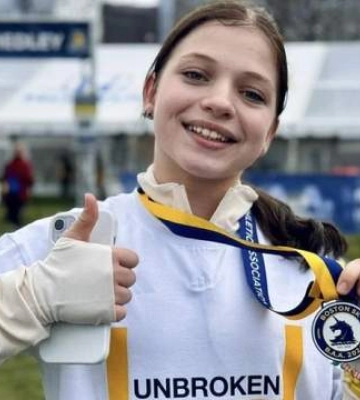 12-річна українка пробігла п&#039;ять кілометрів Бостонського марафону на протезах
