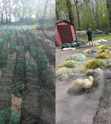 На Дніпропетровщині на водосховищі знайшли кілометри браконьєрських сіток та сотню раколовок
