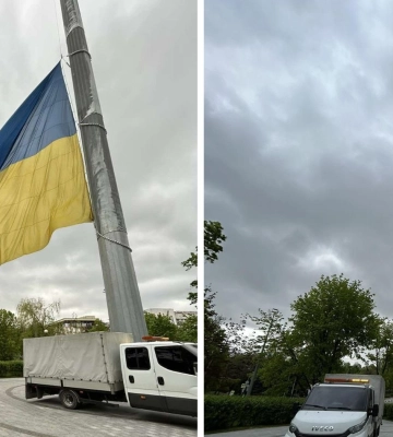 В Харькове уменьшили флаг Украины на центральном флагштоке 