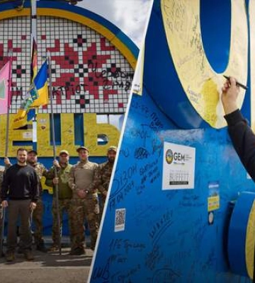 &quot;Маємо берегти пам&#039;ять&quot;: Зеленський залишив свій підпис на стелі у Донецькій області
