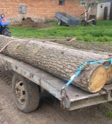 Без номерних знаків та із незаконно зрізаною деревиною: на Дубенщині зупини трактор з напівпричепом