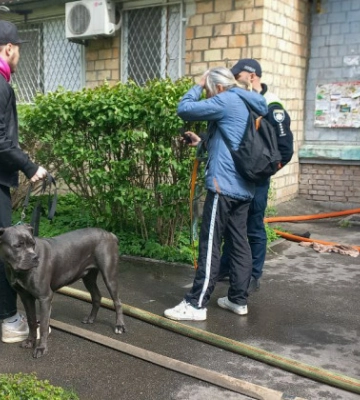 В Киеве спасатели вынесли более 10 животных – собак и котов из квартиры, охваченной огнем