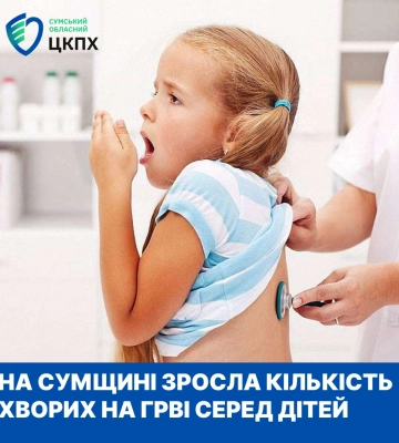 На Сумщині зросла кількість хворих на ГРВІ серед  дітей