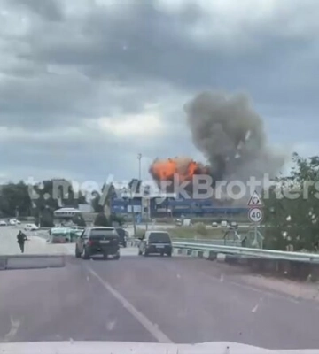 Взрыв на блокпосту оккупантов &quot;Тарелка&quot; в захваченной Васильевке в Запорожской области. ВИДЕО