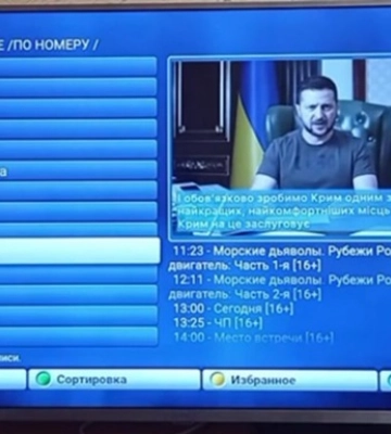Киберактивисты запустили обращение Зеленского на крымских телеканалах