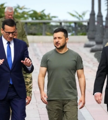 Зеленський зустрівся з президентом Латвії і прем’єром Польщі, які прибули в Київ