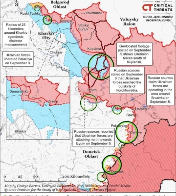 На Харківщині ЗСУ звільнили від окупантів 2,5 тисяч кілометрів – ISW