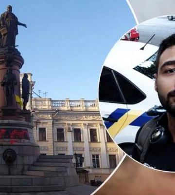 В Одессе активист облил краской памятник Екатерине II: он рассказал о последствиях