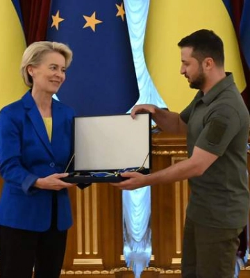 Голова Єврокомісії в Києві: Зеленський відзначив Урсулу фон дер Ляєн орденом Ярослава Мудрого