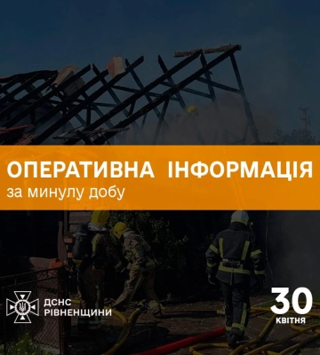За добу на Рівненщині виникло десять пожеж