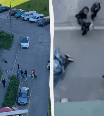 У Києві дівчина вистрибнула з балкона, впала на перехожу та вбила її. Відео 18+
