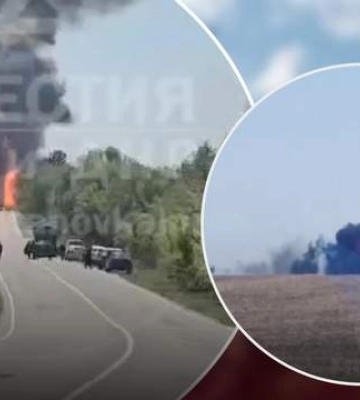 Густой дым видно отовсюду: на оккупированной Луганщине вспыхнул грузовик россиян с боеприпасами