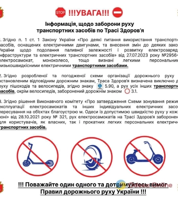 На Трасі здоров’я встановили нові дорожні знаки