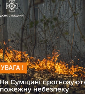 Рятувальники попереджають про пожежну небезпеку на Сумщині