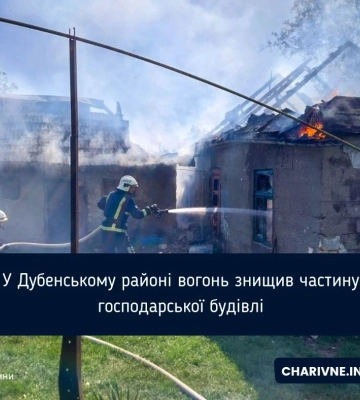 У Дубенському районі вогонь знищив частину господарської будівлі