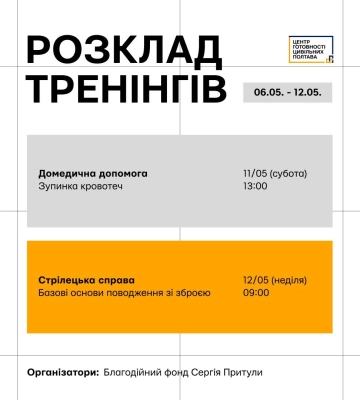 У Полтаві проведуть кілька тренінгів для цивільних