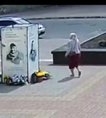У Нововолинську розшукують жінку, яка вкрала квіти з Алеї Героїв (відео)