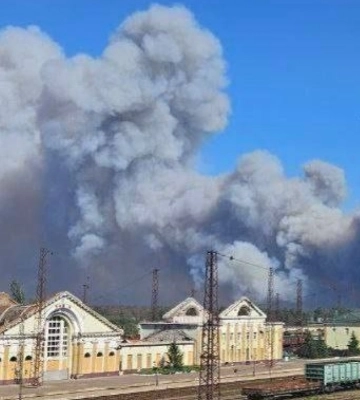 Внаслідок російського обстрілу біля Лиману горить 300 га лісу