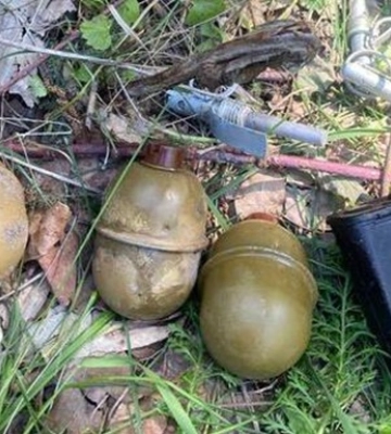 У лісі в Києві знайшли пакет із гранатами та набоями для автомата