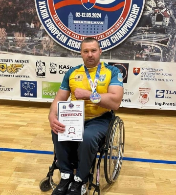 Черкасець здобув дві нагороди чемпіонату Європи з параармреслінгу