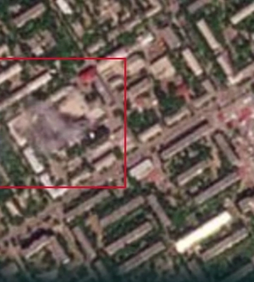 Пожар и густой дым. Появились спутниковые снимки последствий удара по академии МВД в Луганске