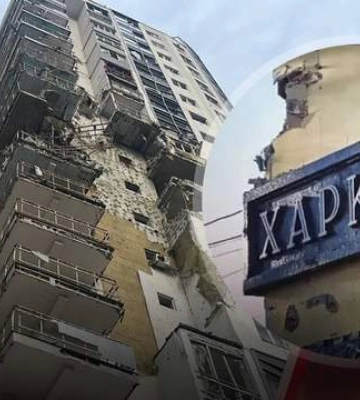 Воюют с гражданскими: у Зеленского показали многоэтажку, по которой били россияне в Харькове