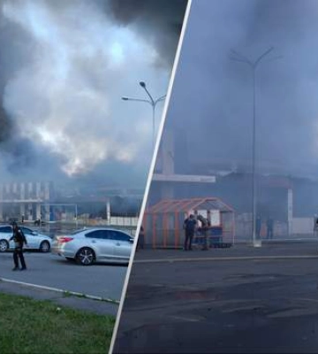 Видео из «Эпицентра» в Харькове в момент «прилета» опубликовала полиция