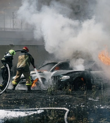 В Киеве сгорело около 30 авто, один автобус и 10 мотоциклов