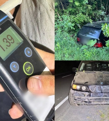 Неподалік Корця BMW злетів у кювет: водій був у стані алкогольного сп’яніння