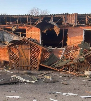 Авіаудар по фермі на Харківщині: поранені двоє чоловіків, загинули 32 тварини