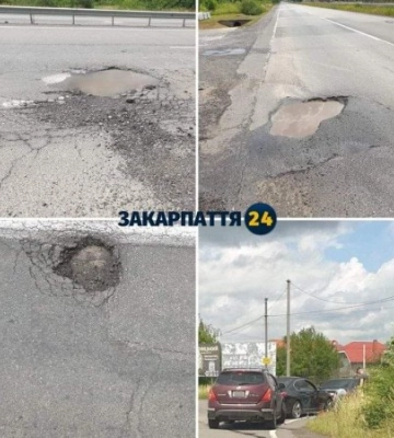 На трасі Ужгород-Мукачево великі вибоїни знову шкодять авто