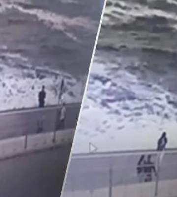 Полицейскую из Ровно волной смыло в море в Одессе: момент попал на видео