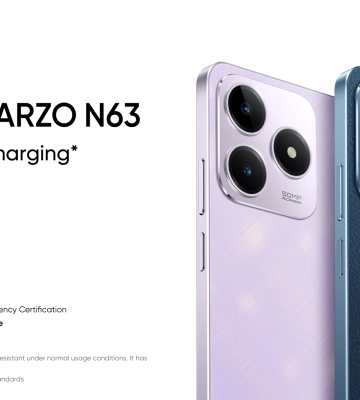 realme NARZO N63: LCD-дисплей на 90 Гц, чип Unisoc T612, зарядка на 45 Вт і захист IP54 за $100