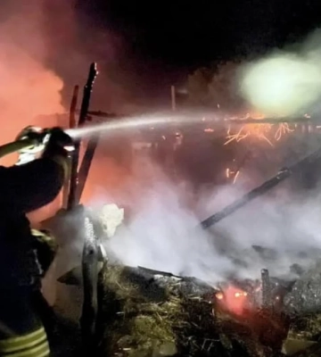 У селі на Херсонщині фахівці ДСНС загасили пожежу складського приміщення