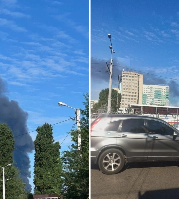 У Харкові спалахнула масштабна пожежа: дим видно з усіх частин міста
