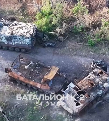 Бійці трьох бригад зупинили штурм захищеної «мангалами» бронетехніки росіян біля Красногорівки