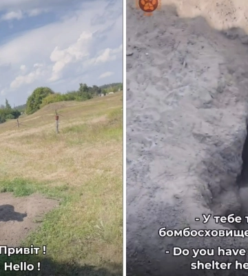 Пес вирив яму, щоб ховатися від обстрілів на Харківщині (відео)
