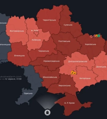 У Києві та більшості областей України - повітряна тривога
