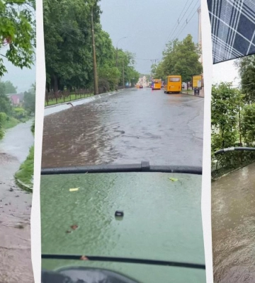 У Чернігові сильна злива перетворила вулиці на потоки води