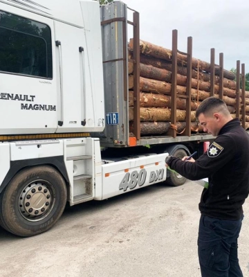 На Рівненщині зупинили вантажівку з сумнівними документами на деревину