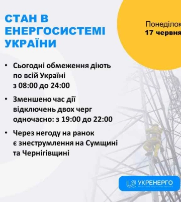 Укренерго зменшило час більшого обсягу відключень