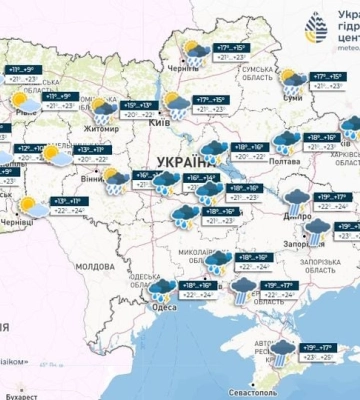 Прогноз погоды на выходные 15–16 июня: дожди почти по всей Украине