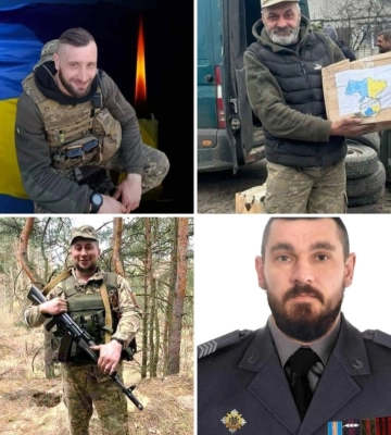 До Небесного війська доєдналися чотири воїни з Рівненщини - Юрій Груздєв, Денис Ціось, Сергій Алєксєєнко та Вадим Погожельський
