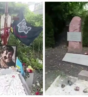 У Києві невідомі понівечили могили Да Вінчі, Джуса та Петриченка (ВІДЕО)
