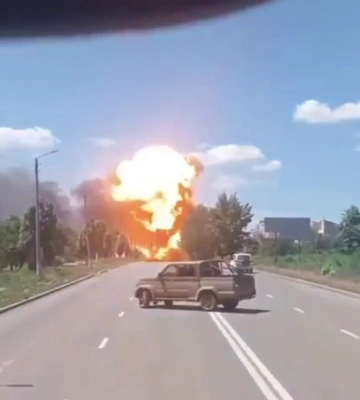 В Первомайске боеприпасы взорвались в машине российских военных